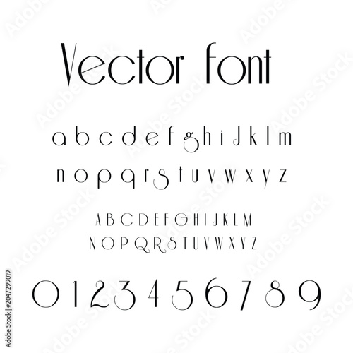 Luxury Vintage Serif Vector Alphabet Isolated on White