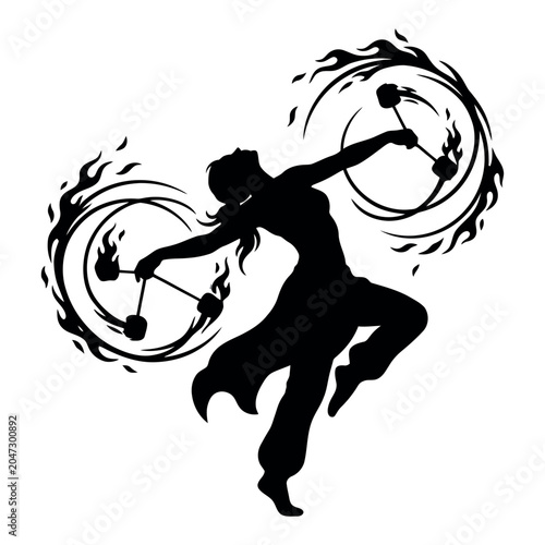  Fire dancer silhouette