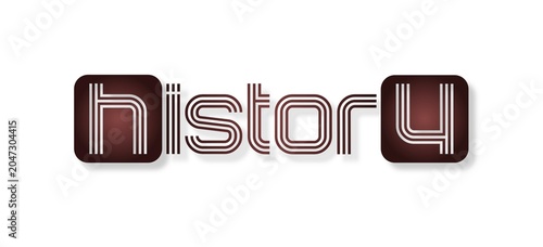 Testo HISTORY con font variabile e sfondo colorato