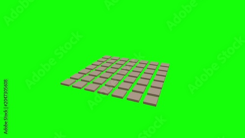 Rising Boxes Animation on Green Background