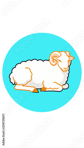 White Sheep Icon Vector Illustration, Isolated on Transparent Background for Web UI and App Design
