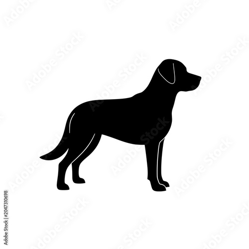 White Outline Silhouette of a Dog, Isolated Vector Illustration for Pet Care or Veterinary Use