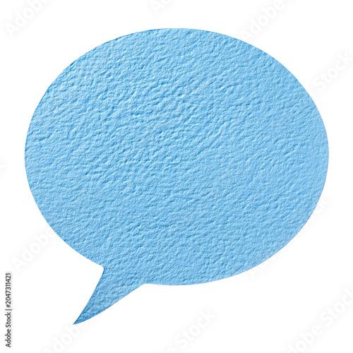 light blue textured chat bubble, minimalist social icon material, blank text box design element