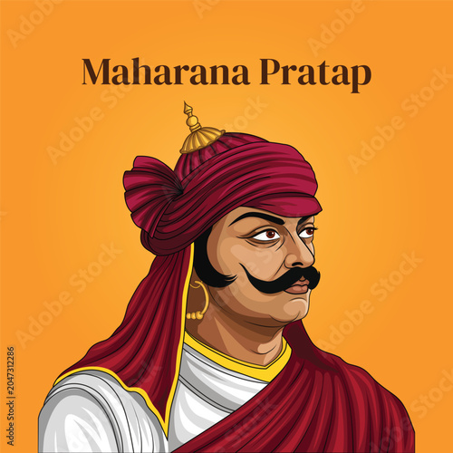 Maharana Pratap Vector llustration