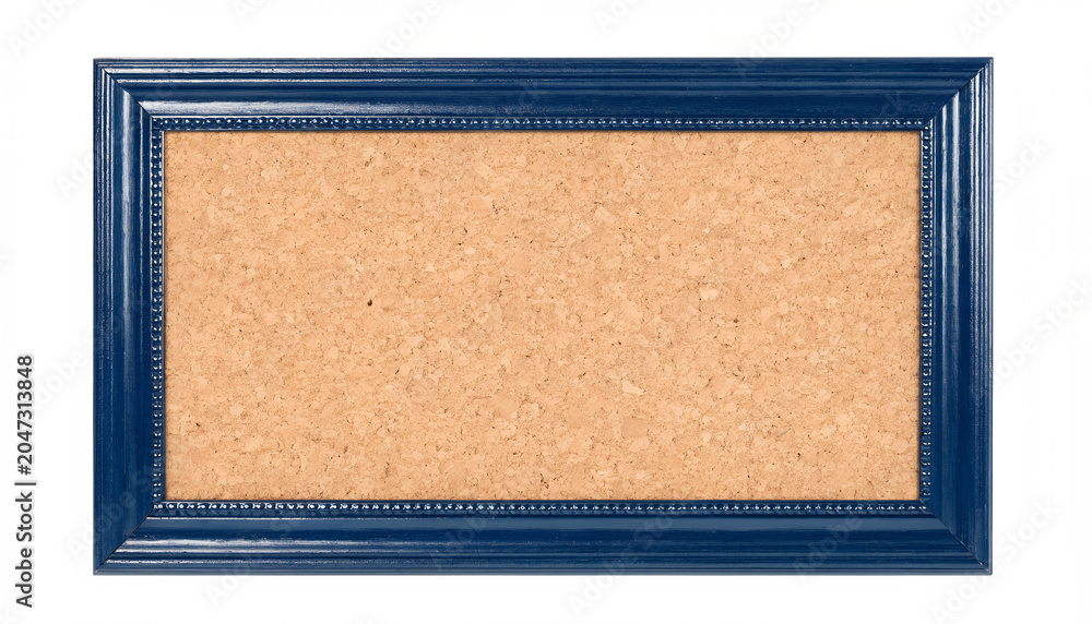 Fototapeta premium Empty Cork Board with Wooden Frame for Office Notes and Memo Message Announcement