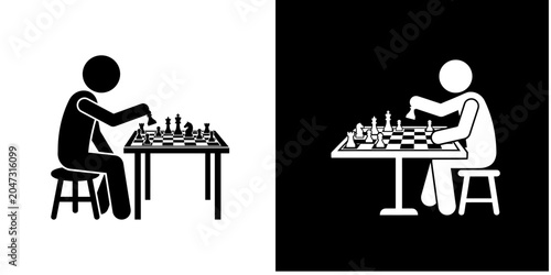 Fotografía Strategic board game player engaged in thoughtful concentration on the chessboar