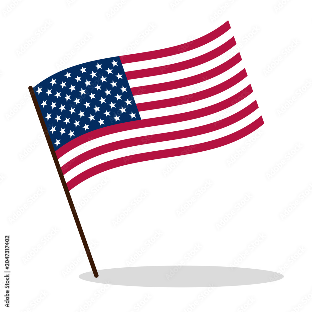 Fototapeta premium Flag of the USA. Map pin of America