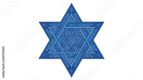 Foto Blue Star of David Symbol.
