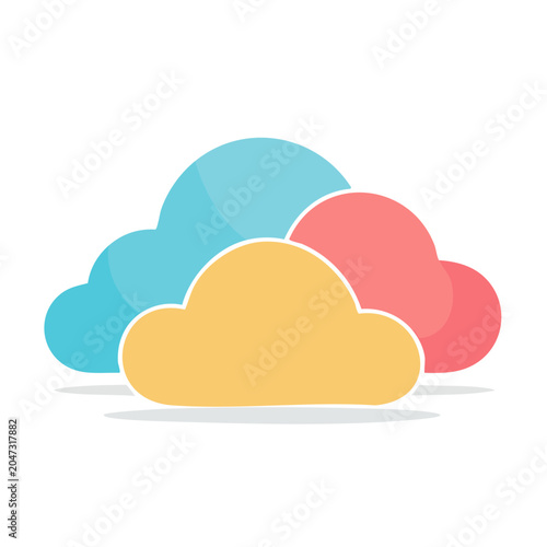 Colorful flat design clouds
