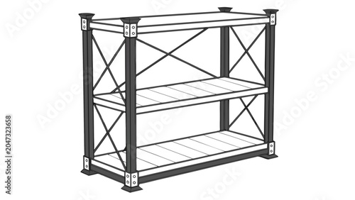 Industrial style metal shelving unit with wooden shelves shelving industrial