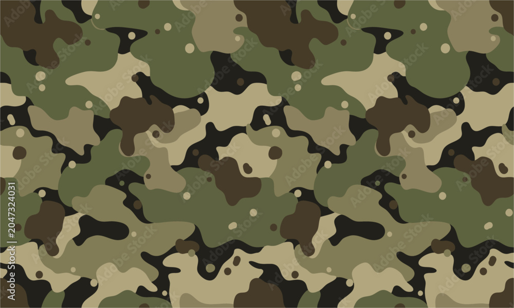 Fototapeta premium Dense organic camouflage seamless vector background design.