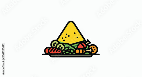 Tacos with Vegetables on Plate.