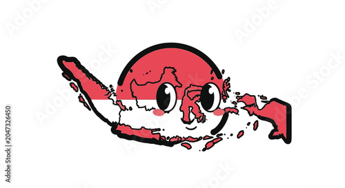 Konstfotografi Cartoon blood cell character smiling.