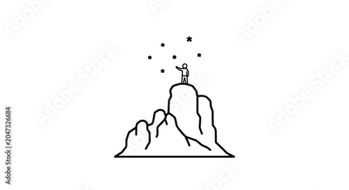 Obraz na plátně Mountain goat standing on peak.