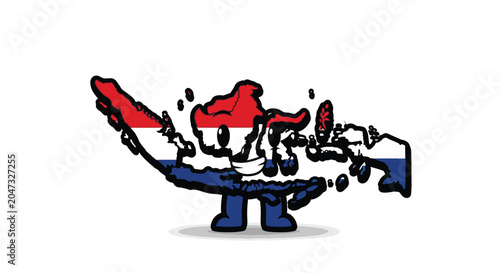 Billede på lærred Cartoon map of United States breaking.