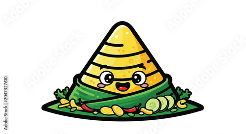 Konstfotografi Smiling Cartoon Cheese Wedge Character 1.