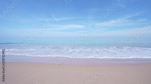 Summer sea in sunny day beautiful Tropical seashore scenic off phuket beach phuket thailand with wave crashing on sandy shore Amazing travel and tour background Copy space