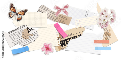 Foto Trendy vector halftone elements for collage design