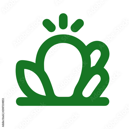 Foto Green illustration of a mushroom with a crown on top universal veil partial veil