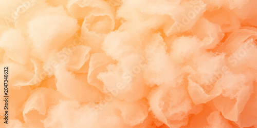 Photos Fluffy, airy cotton candy in a vibrant peach hue melts into a delightful sugary cloud, evoking sweet nostalgia and childhood joy