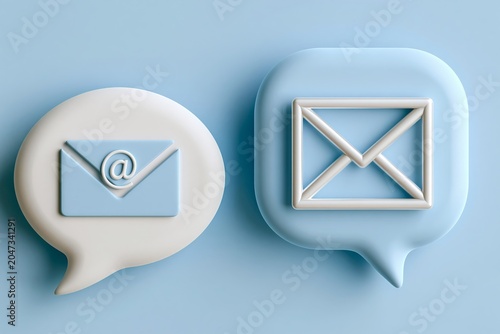 Send mail. Contacts 3d icon with blue message, interface design. Dialog, email chat speech bubble. Business icon. Talk bubble speech icon. Website symbol illustration. Sms chat. Letter 3D symbol