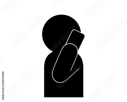 電話をする人のシンプルアイコン