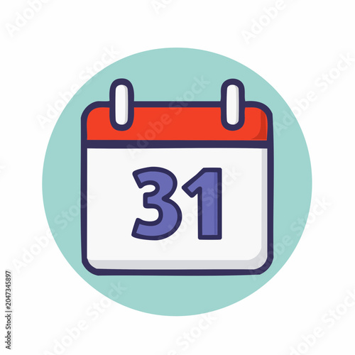 Calendar Icon with Number 31