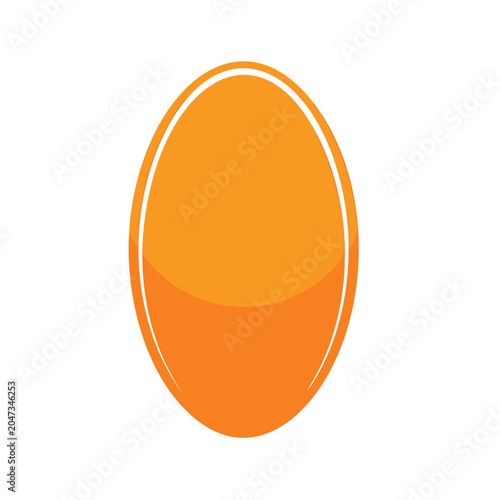Orange oval shape with white outline on transparent background