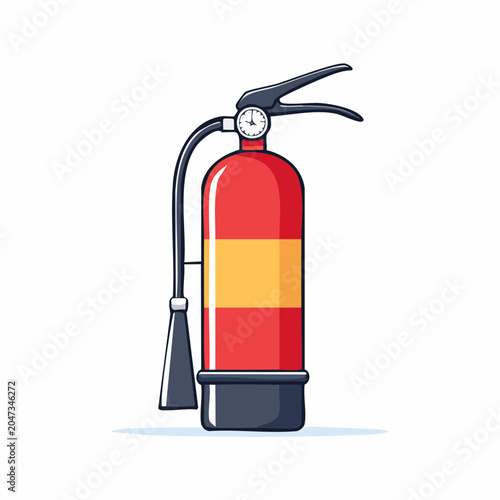 Red and yellow fire extinguisher illustration