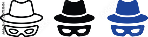 Tableau sur toile Hacker Incognito Thief Icon Set