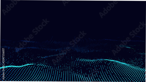 Foto Dot pattern resembling undulating terrain a digital vector illustration on a dar