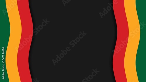 Vibrant Juneteenth Celebration Background with PanAfrican Colors and Wavy Stripes 1.