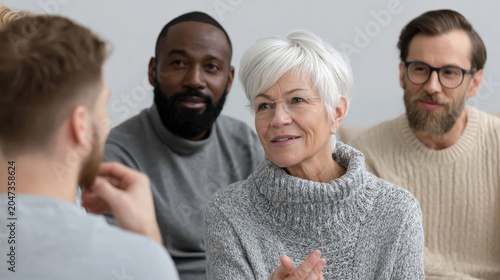 diverse group of individuals engages in constructive dialogue demonstrating emotional intelligence as powerful tool
