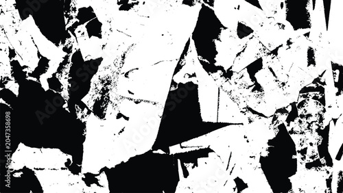 Billede på lærred Black and white grunge texture background with torn paper and distressed effect