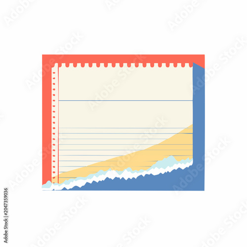 Torn Paper with Upward Trend Graph