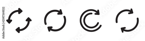 Fotografie Collection of simple refresh arrow icons for computer software interface and mobile application systems