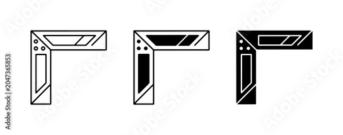 Corner Brackets, L-Shapes, Geometric Frames, Construction Symbols, Design Elements