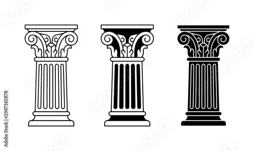 Canvastavla Classical Corinthian Columns, Ancient Greek Architecture Elements, Decorative Ar