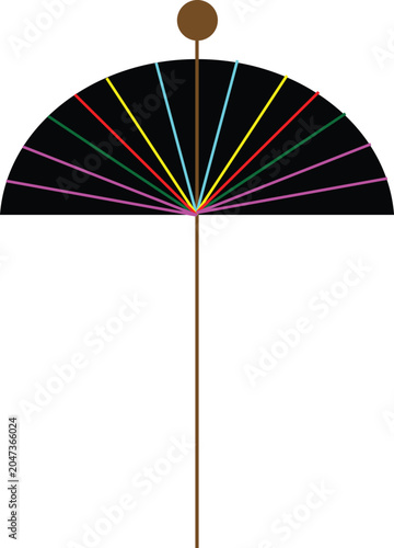 colorful umbrella isolated on white background