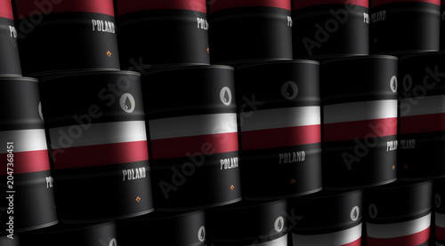 Photos Poland oil crude petroleum fuel barrels in row