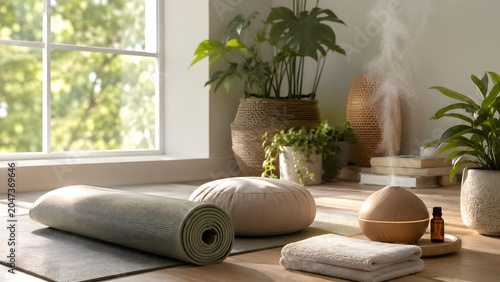 Relaxation space for wellness home decor