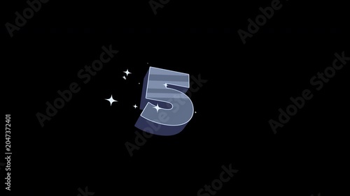 Bright 3D Cartoon Countdown Number 5