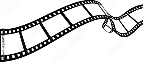 Tableau sur toile Silhouette of a film strip isolated on transparent background