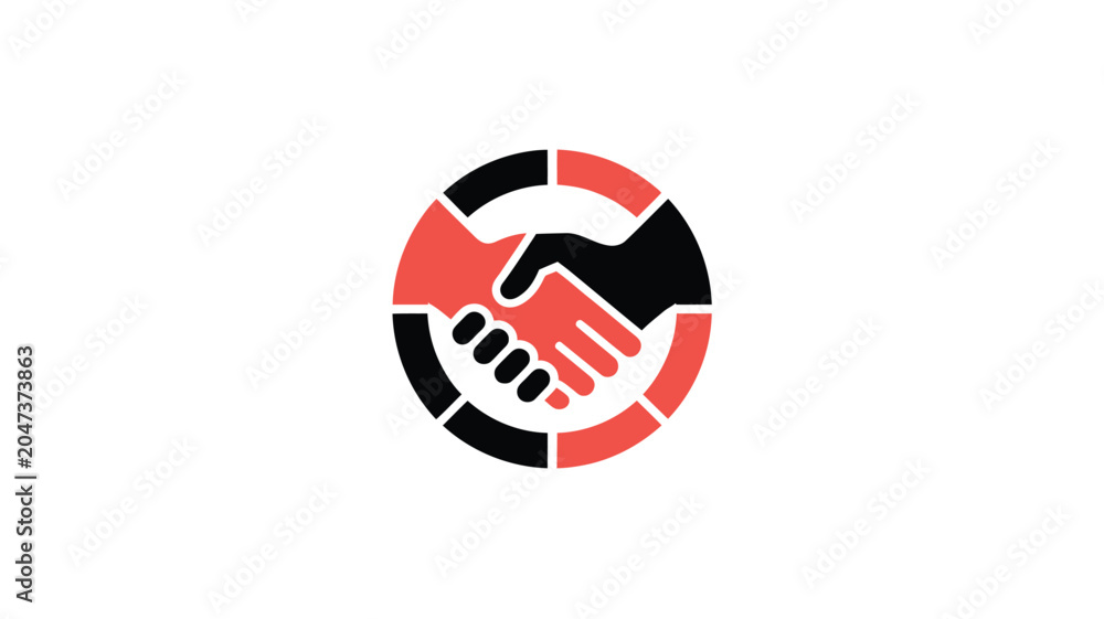Obraz premium Circular handshake logo representing partnership cooperation and business connection