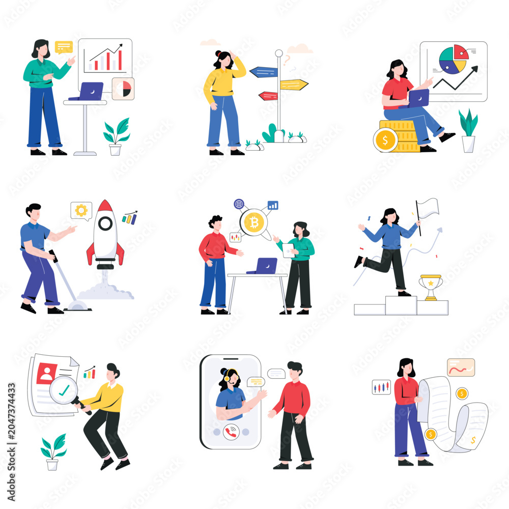 Fototapeta premium business vector illustration set 05