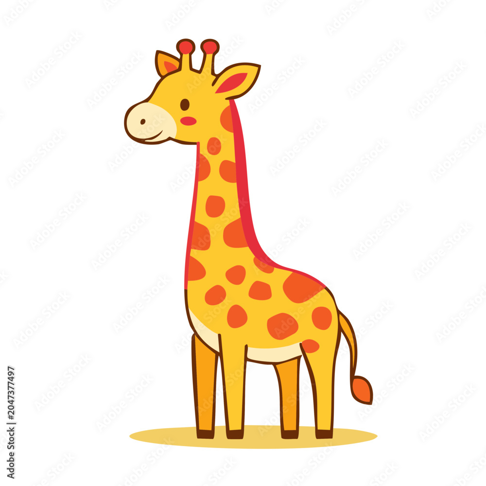 Obraz premium Cute cartoon giraffe illustration