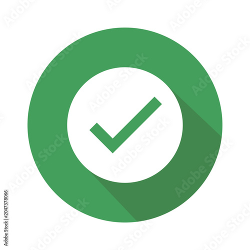 Checkmark Icon - Green icon in circular badge on white background for success confirmation