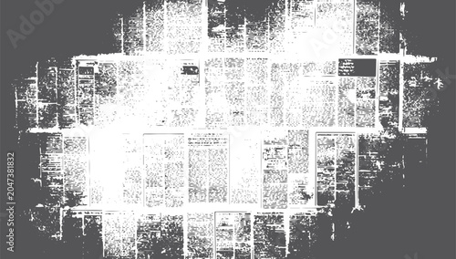 Black grunge newspaper distressed collage texture