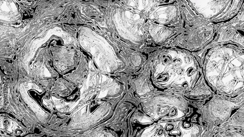 Abstract black and white liquid ink texture animation