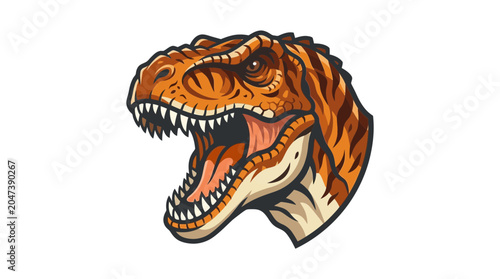 Tableau sur toile Fierce Tyrannosaurus Rex Dinosaur Head Illustration